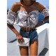 Women Sexy Ruffles Short Sleeve Cropped Tops