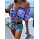 Women Sexy Ruffles Short Sleeve Cropped Tops