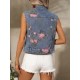 Elegant Women Sleeveless Denim Vest Jacket – Classic Jean Waistcoat with Button Closure for Casual Outfit – Mallcopilot fashion women's clothings and shoes outlet factory store