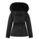 Cozy Winter Windbreaker Jacket for Women – Soft Removable Faux Fur Trim Hood, Water-Resistant Zipper Front, Spacious Pockets, and Comfortable Fit for Cold Weather Outdoor Activities