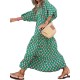 Casual Dress Swing Dress Long Dress Maxi Dress Wine Blue Dark Green 3/4 Length Sleeve Floral Print Summer Spring Fall V Neck Fashion Vacation Fall Dress Summer Dress Regular Fit 2023 S M L XL