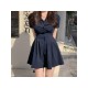 Retro Short Sleeve A Line Shirt Dress