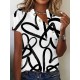 T shirt Tee Black White Dark Gray Graphic Heart Button Cut Out Short Sleeve Daily Weekend Basic V Neck Regular Painting S