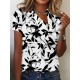 T shirt Tee Black White Dark Gray Graphic Heart Button Cut Out Short Sleeve Daily Weekend Basic V Neck Regular Painting S