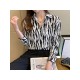 Fashion Temperament Zebra Printing Women’s Shirt Top