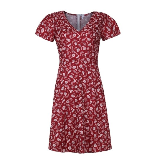 A Line Dress Knee Length Dress Blue White Gray Red Sleeveless Floral Print Spring Summer V Neck Elegant Casual Sexy 2023 S M L XL XXL XXXL