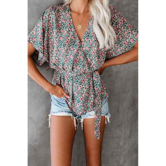 Chiffon Loose Printed Short Sleeve Top