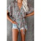 Chiffon Loose Printed Short Sleeve Top