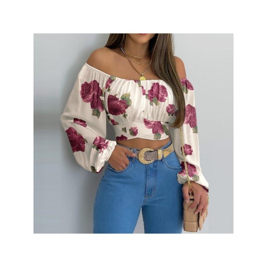 Fashion Printing Pleated Women’s Blouse