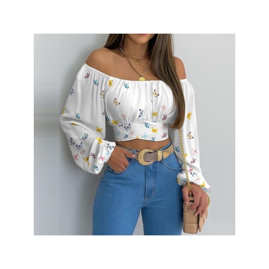 Fashion Printing Pleated Women’s Blouse