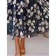 Two Piece Dress Set Casual Dress Chiffon Dress Outdoor Daily Fashion Elegant Print Midi Dress V Neck Half Sleeve Floral Regular Fit Navy Blue Purple Green Summer Spring S M L XL XXL