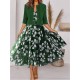 Two Piece Dress Set Casual Dress Chiffon Dress Outdoor Daily Fashion Elegant Print Midi Dress V Neck Half Sleeve Floral Regular Fit Navy Blue Purple Green Summer Spring S M L XL XXL