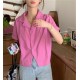 Summer Versatile Notch Collar Short Sleeve Blouses