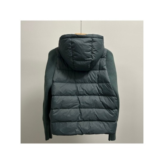 Solid Pachwork Bubble Down Coat