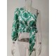 One Shoulder Printed Puff Sleeve Ladies Top