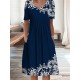 Casual Dress Summer Dress Print Dress Floral Ruched Pocket Crew Neck Midi Dress Fashion Modern Outdoor Daily Short Sleeve Loose Fit White Red Navy Blue Summer Spring S M L XL XXL