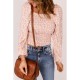 Fall Ladies Square Neck Floral Puff Sleeve Blouse