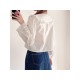 Women’s V-Neck Pure Color Long Sleeve Blouse