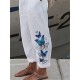 Linen Pants Pants Trousers Faux Linen White Red Royal Blue Fashion Casual Daily Side Pockets Print Full Length Comfort Butterfly S M L XL XXL