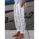 Linen Pants Pants Trousers Faux Linen White Red Royal Blue Fashion Casual Daily Side Pockets Print Full Length Comfort Butterfly S M L XL XXL