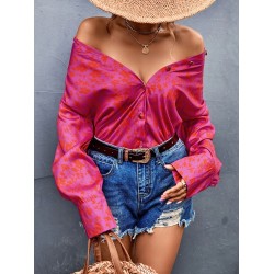 Summer Floral Long Sleeve Blouses For Women