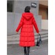 Solid Color Hooded Long Down Coat