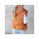 Hooded Pure Color Cotton Sleeveless Down Coats