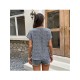 Loose V Neck Short Sleeve Women Blouse