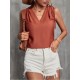 Summer V Neck Pure Color Sleeveless Women’s Top