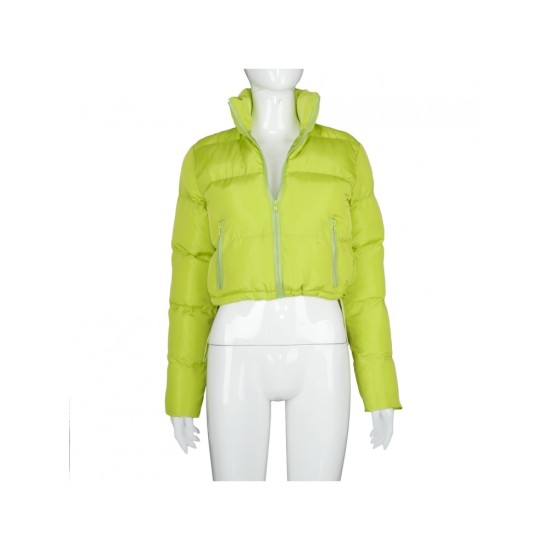 Winter Solid Zipper Up Short Coats For Women