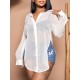 See Through White Long Sleeve Ladies Blouse