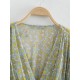 Vintage Style Printing Lantern Sleeve Women’s Blouse