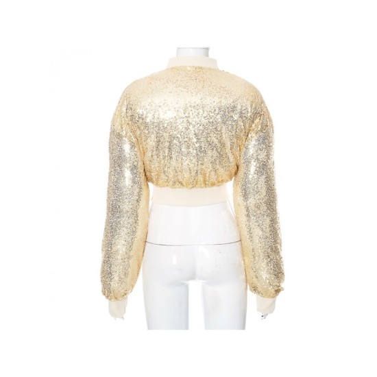 Sequin Elastic Waist Fitted Down Coats