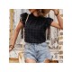 Fashion Pure Color Lace Patchwork Chiffon Women’s Blouse