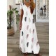 Long Dress Maxi Dress Casual Dress Print Dress Graphic Fashion Modern Daily Holiday Vacation Print Short Sleeve V Neck Dress Regular Fit Black White Pink Summer Spring XS S M L XL