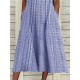 Casual Dress Tank Dress Summer Dress Plaid Button Pocket V Neck Midi Dress Active Fashion Outdoor Daily Sleeveless Loose Fit Black Pink Blue Summer Spring S M L XL XXL