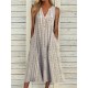 Casual Dress Tank Dress Summer Dress Plaid Button Pocket V Neck Midi Dress Active Fashion Outdoor Daily Sleeveless Loose Fit Black Pink Blue Summer Spring S M L XL XXL